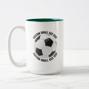 Fotboll & Liten Text JAKTGRÖN 425g Custom Två-Tonad Mugg