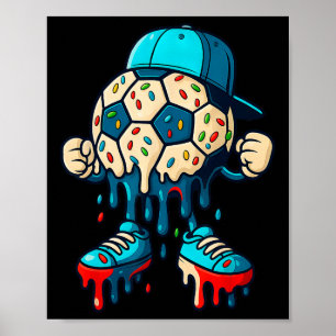 Fotboll Ll Drip Glasskaraktär Män Kvinnor Flickor Poster