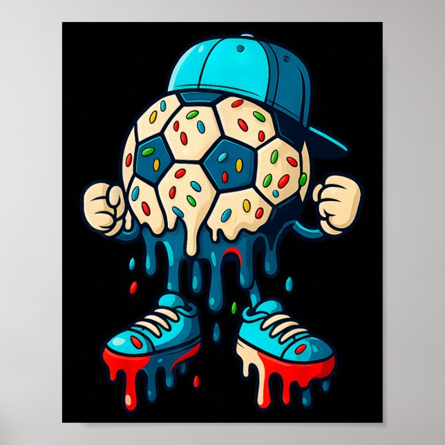 Fotboll Ll Drip Glasskaraktär Män Kvinnor Flickor Poster (Framsidan)