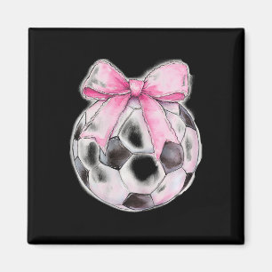 Fotboll Ll Rosa Coquette Bow Dainty Ribbon Flickor Magnet
