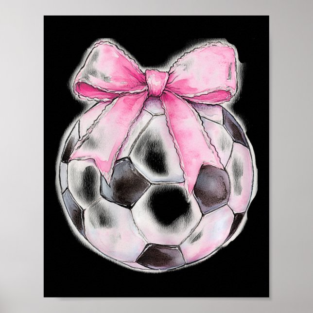 Fotboll Ll Rosa Coquette Bow Dainty Ribbon Flickor Poster (Framsidan)
