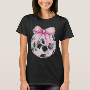 Fotboll Ll Rosa Coquette Bow Dainty Ribbon Flickor T Shirt