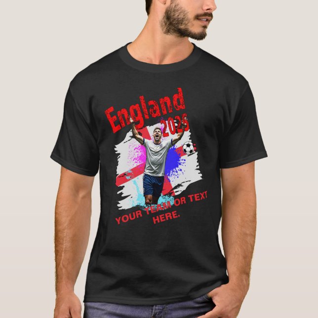 Fotboll - mål Firande England Flagga 2025 T Shirt (Framsida)