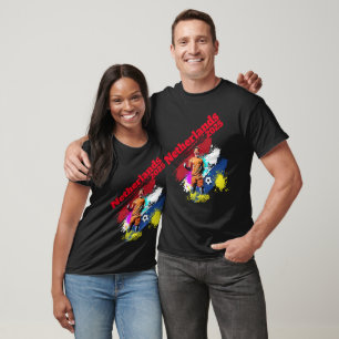 Fotboll - mål Firande Nederländerna Flagga T Shirt