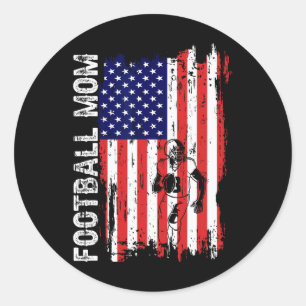 Fotboll Mamma American Flagga Patriotic Mamma 4th Runt Klistermärke
