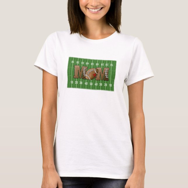 Fotboll Mamma Fält Heart T Shirt (Framsida)