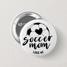 Fotboll Mamma Heart Boll Personlig Namn och nummer Knapp