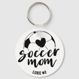 Fotboll Mamma Heart Boll Personlig Namn och nummer Nyckelring