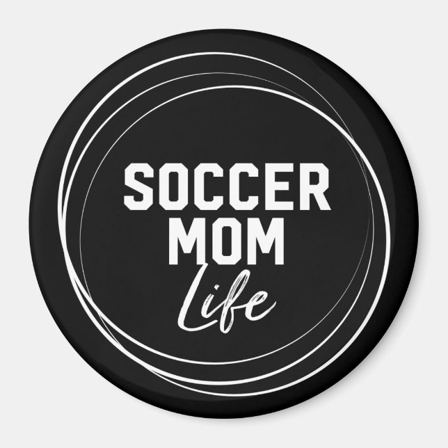 Fotboll Mamma Life Magnet - svart (Framsidan)