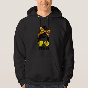 Fotboll Mamma Life Messy Bun Funny fotbollspelare Hoodie