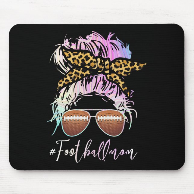 Fotboll Mamma med leopard och Messy Bun Musmatta (Framsidan)
