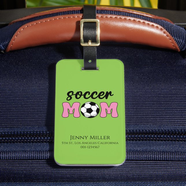 Fotboll Mamma Mors dag personalize Bagagebricka (Framsida Insitu 2)