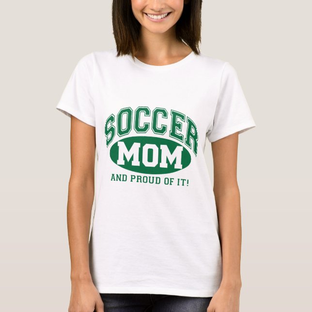 Fotboll Mamma och stolt över det! -Grön T-shirt (Framsida)