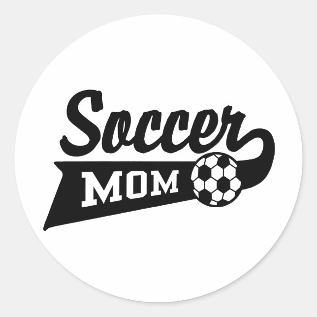 Fotboll Mamma Runt Klistermärke (Framsida)