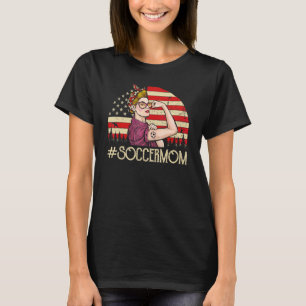 Fotboll Mamma Soccer Ball Womens American Flagga V T Shirt