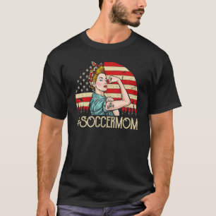 Fotboll Mamma Soccer Ball Womens American Flagga V T Shirt