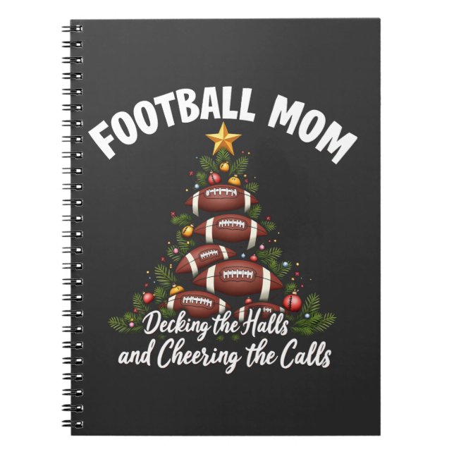 Fotboll Mamma som sänker julfotboll Anteckningsbok (Framsidan)