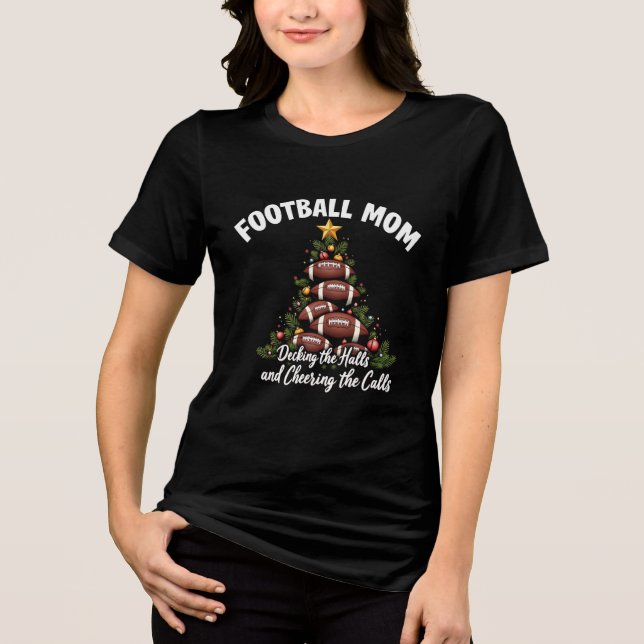 Fotboll Mamma som sänker julfotboll T Shirt (Framsida)