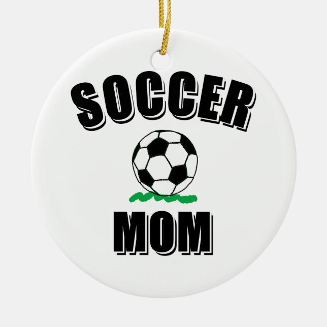 Fotboll Mamma Teckning och text Julgransprydnad Keramik (Framsidan)