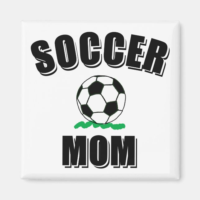 Fotboll Mamma Teckning och text Magnet (Framsidan)
