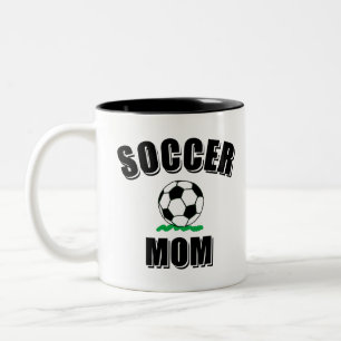 Fotboll Mamma Teckning och text Två-Tonad Mugg