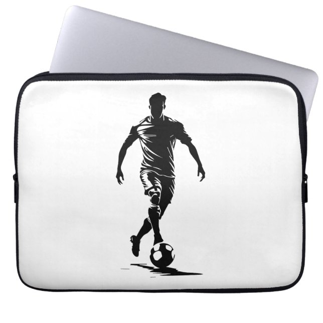 Fotboll man med boll laptop fodral (Framsidan)