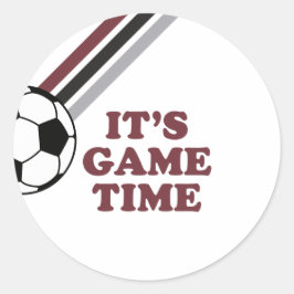 Fotboll Maroon Ränder Speltid Födelsedag Runt Klistermärke