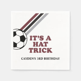 Fotboll Maroon-randig Hattrick 3-årsdag Pappersservett
