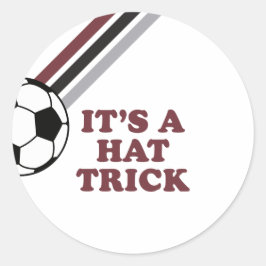 Fotboll Maroon-randig Hatttrick 3-årsdag Runt Klistermärke