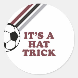 Fotboll Maroon-randig Hatttrick 3-årsdag Runt Klistermärke