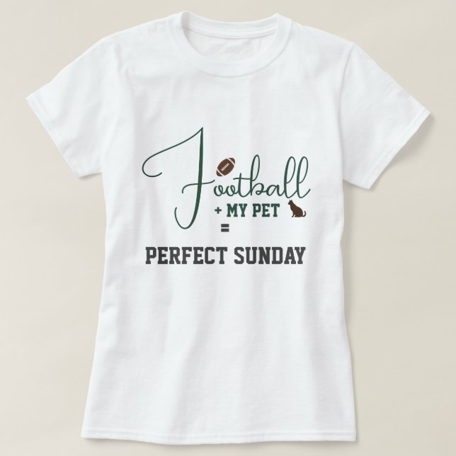 Fotboll Matchdag Kattmamma Skript Grön Grå Vit  T Shirt (Design framsida)