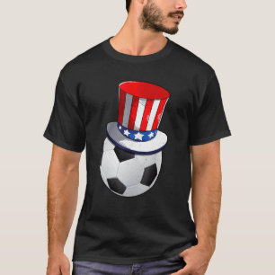 Fotboll med amerikansk Flagga, patriotisk 4:e Jul T Shirt