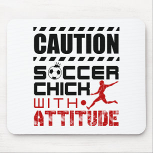 Fotboll med Attitude Funny Player Tonåring Chickar Musmatta