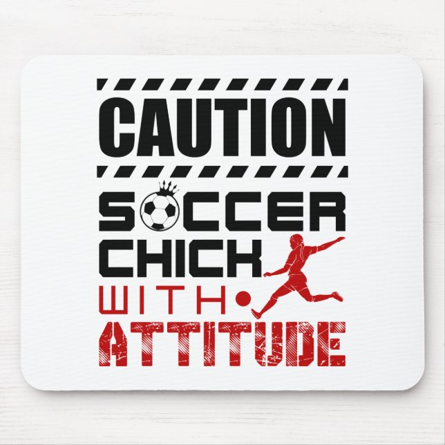 Fotboll med Attitude Funny Player Tonåring Chickar Musmatta (Framsidan)
