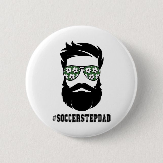 Fotboll med Beard Step Pappa Step Far Ste Knapp (Framsida)