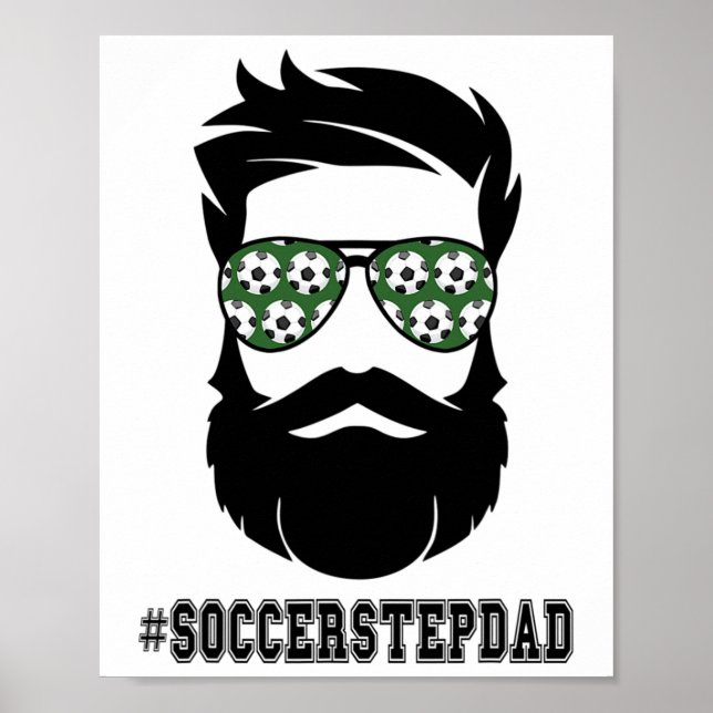 Fotboll med Beard Step Pappa Step Far Ste Poster (Framsidan)