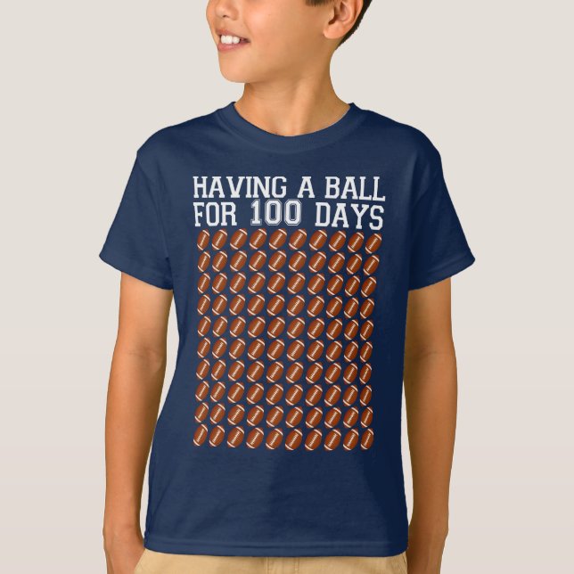 Fotboll med boll i 100 skoldagar t shirt (Framsida)