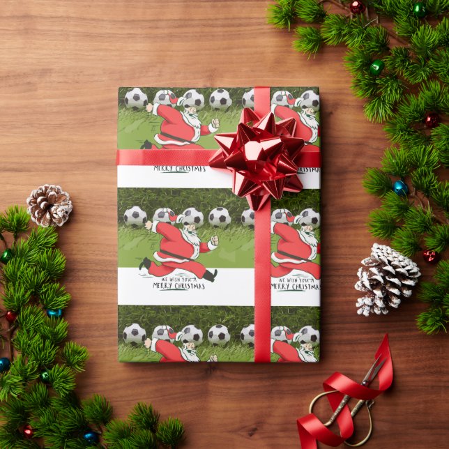 Fotboll med Jultomten som leker boll Presentpapper (Julgåva)