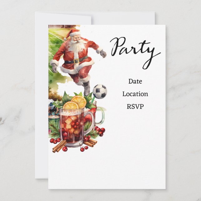 Fotboll med Jultomten som leker boll Spara Datumet (Framsida)