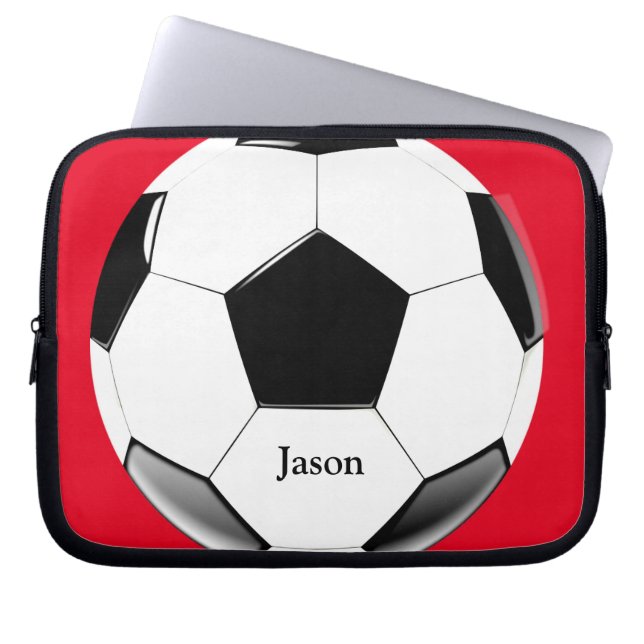 Fotboll med Namn-elektronikfack för bärbara datore Laptop Fodral (Framsidan)