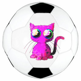 Fotboll med rosa kawaii-katt