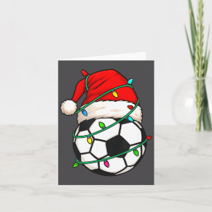 Fotboll med tomteluva Roligt julpresent Kort