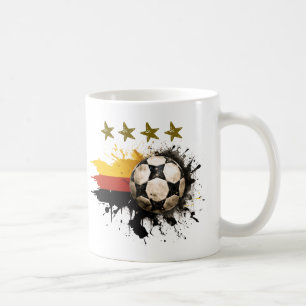 Fotboll med tysk Flagga och fyra gyllene stjärnor Kaffemugg