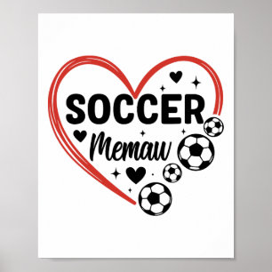 Fotboll Memaw Hjärta Fotbollsspelare Memaw Poster