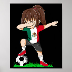 Fotboll Mexiko Tröja Shirt Mexikansk Flagga Fotbol Poster