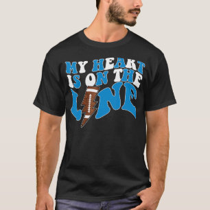 Fotboll mitt hjärta är på linesjöns lineman t shirt