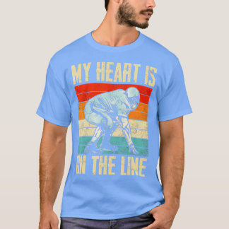 Fotboll mitt hjärta är på linesjöns lineman t shirt