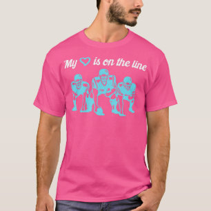 Fotboll mitt hjärta är på linesjöns lineman t shirt