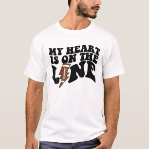 Fotboll mitt hjärta är på linesjöns lineman t shirt