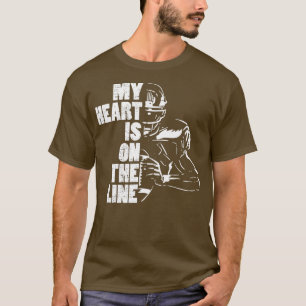 Fotboll mitt hjärta är på linesjöns lineman t shirt